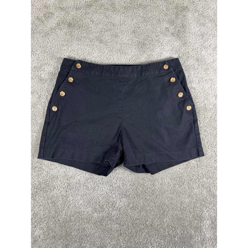 Banana Republic Navy Blue Sailor Shorts Button Front Cotton Stretch Size 6